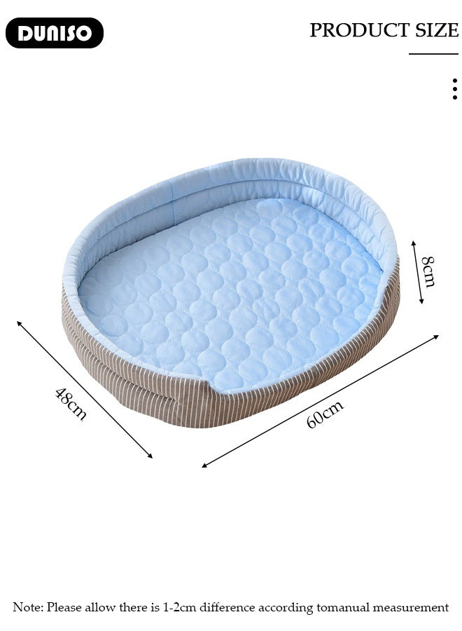 DUNISO Ice Silk Kennel Cool Icy Pet Nest Summer Dog Cooling Bed Breathable Dog Couch Bed with Nonskid Bottom Comfortable Soft Pet Mattress Cushion Washable Pet Sofa Puppy Couch Lounger for Dog Cat - Image 2