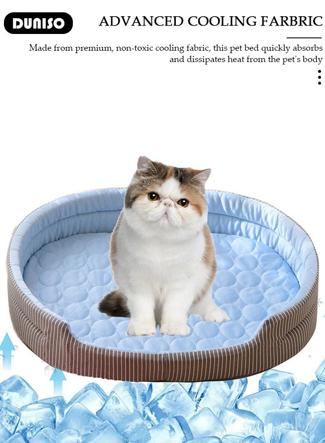 DUNISO Ice Silk Kennel Cool Icy Pet Nest Summer Dog Cooling Bed Breathable Dog Couch Bed with Nonskid Bottom Comfortable Soft Pet Mattress Cushion Washable Pet Sofa Puppy Couch Lounger for Dog Cat - Image 3