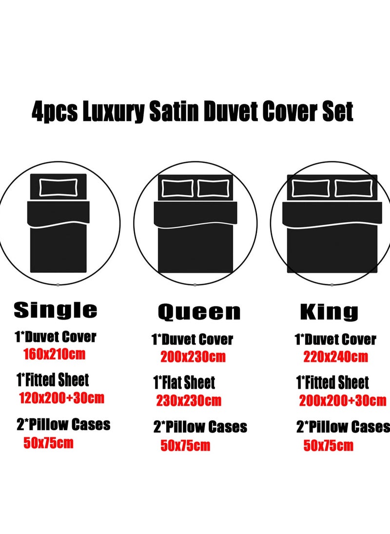 4 Piece Duvet Cover Sets King Size Full Bedding Set 1 Quilt Cover(220X240) 1 Fitted Bedsheet (200X200+30)  2 Pillow Cases (50*75) Silky Dark Green - pzsku/ZAD22FA9A3E019E413422Z/45/_/1736848050/128f31e2-5025-4efd-91d8-382416678e8e