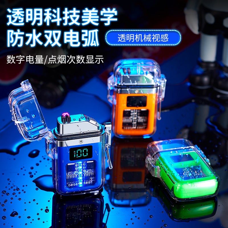 ولاعة سجائر رقمية مقاومة للماء بشاشة رقمية وغطاء شفاف جديد - Image 4