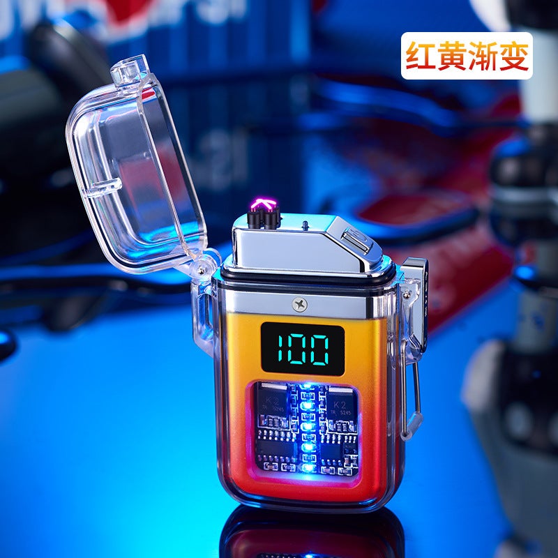 ولاعة سجائر رقمية مقاومة للماء بشاشة رقمية وغطاء شفاف جديد - Image 1