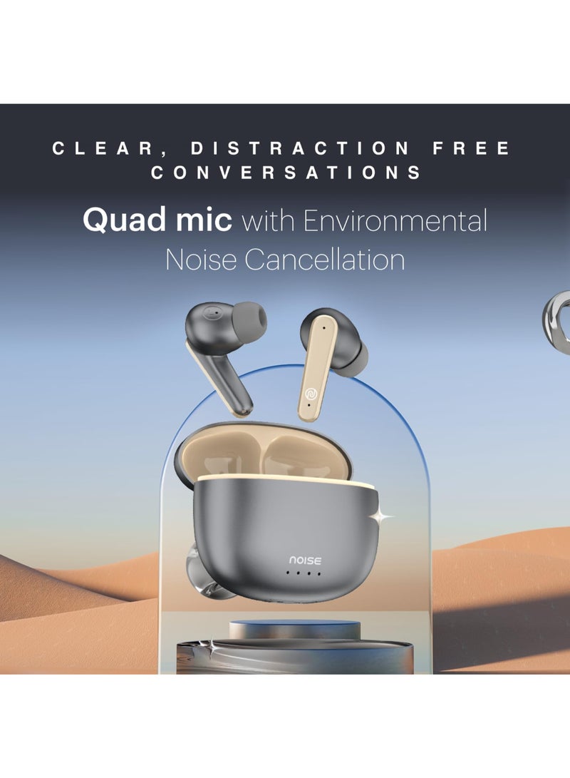 Noise Buds VS104 Max | TWS Earbuds with ANC up to 25dB | 45H Playtime | Quad Mic ENC | Instacharge | 13mm Driver | BT v5.3 - Silver Grey - Image 5