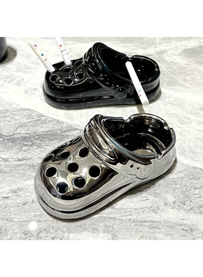 Silvery Ceramic Ashtray Cute Crocs Inspired Design Living Room Home Decoration - Image 4