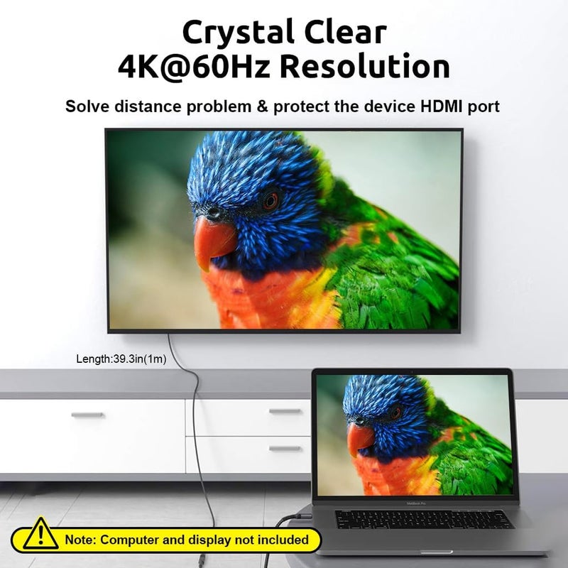 Verilux ® 2Pcs USB C Extension Cable, 3.3ft USB Type C Male to Female Cable Support 100W PD Fast Charging, 10Gbps Data Transfer, 4K@60Hz HD Video Output Compatible with iPad Pro, MacBook Pro, Dell - Image 5