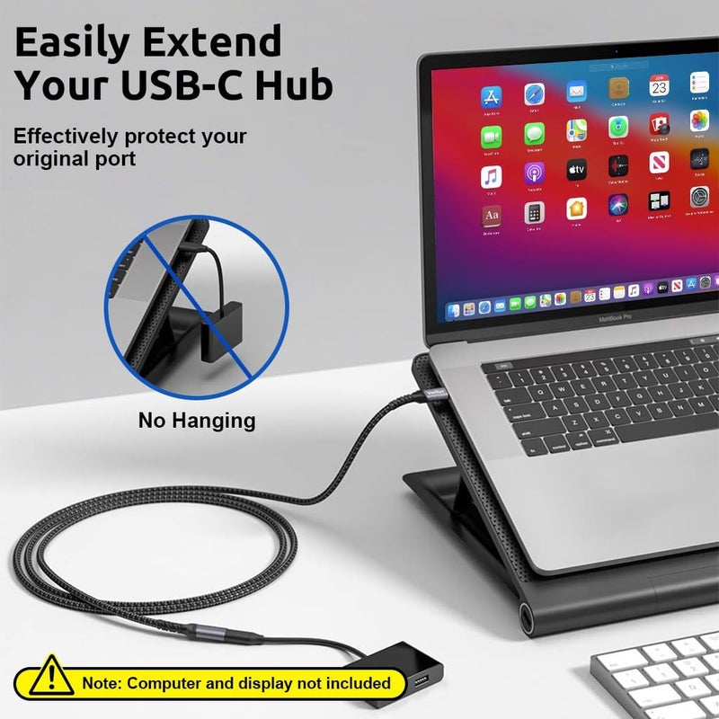 Verilux ® 2Pcs USB C Extension Cable, 3.3ft USB Type C Male to Female Cable Support 100W PD Fast Charging, 10Gbps Data Transfer, 4K@60Hz HD Video Output Compatible with iPad Pro, MacBook Pro, Dell - Image 2