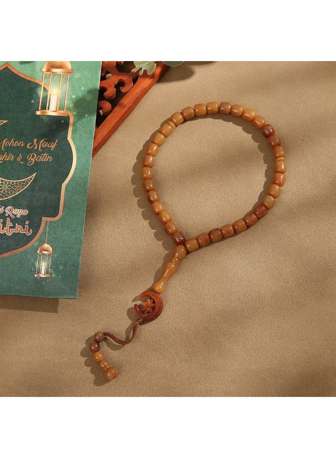 NIBEMINENT 33 Muslim Prayer Beads Khaki/10mm