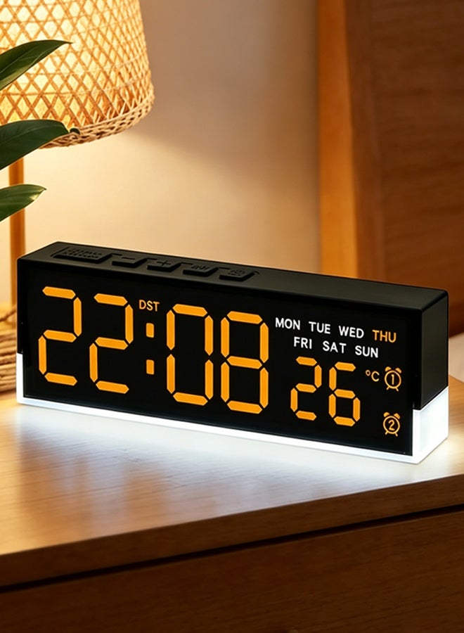 Naxifly Digital Alarm Clock, LED Alarm Clock for Deep Sleepers, Bedside Desk Table Clock with Night Light/Temperature/DST/Snooze-12/24H for Bedroom Office - Image 1