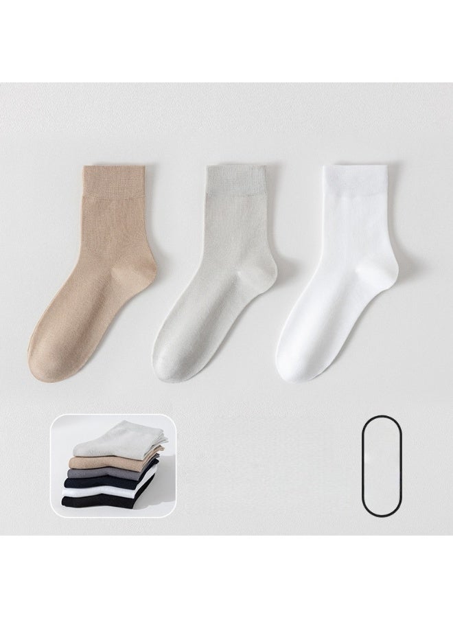 Shougu Summer Thin Men's Business Mid Tube Socks 3 Piece Set 