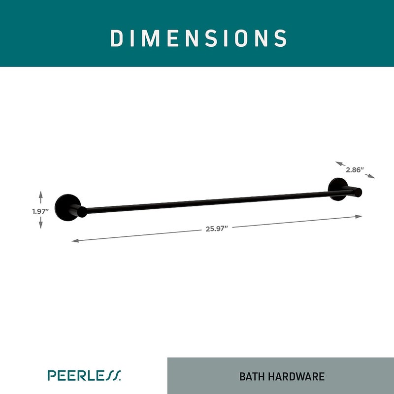Peerless PA64724BL Precept 24 inch Towel Bar Matte Black - Image 3
