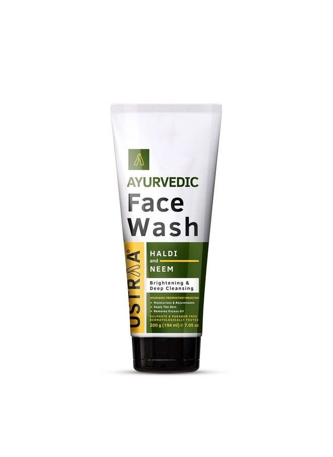 Ustraa - Ayurvedic Haldi & Neem Face Wash 200G Brightening & Deep Cleansing No Sulphate No Paraben - Image 1