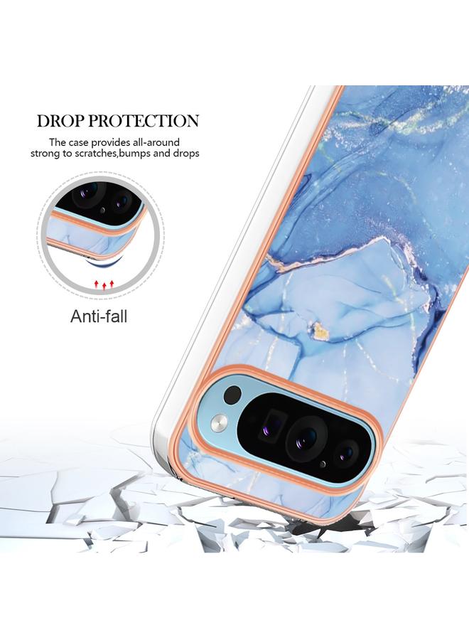 Green Tiger Case For Google Pixel 9 Pro XL Electroplating Marble Dual-side IMD Phone Case - Image 5