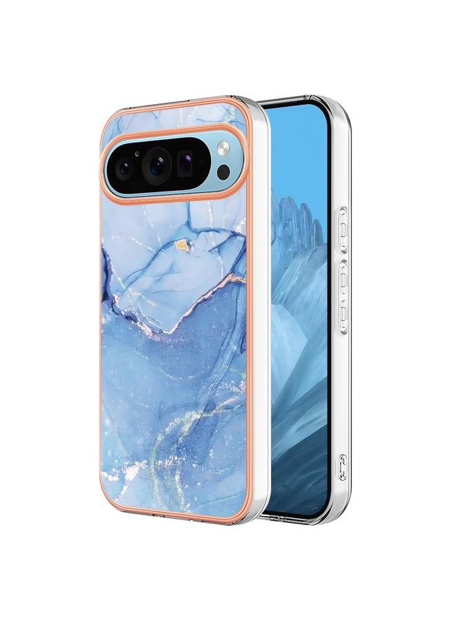 Green Tiger Case For Google Pixel 9 Pro XL Electroplating Marble Dual-side IMD Phone Case - Image 1