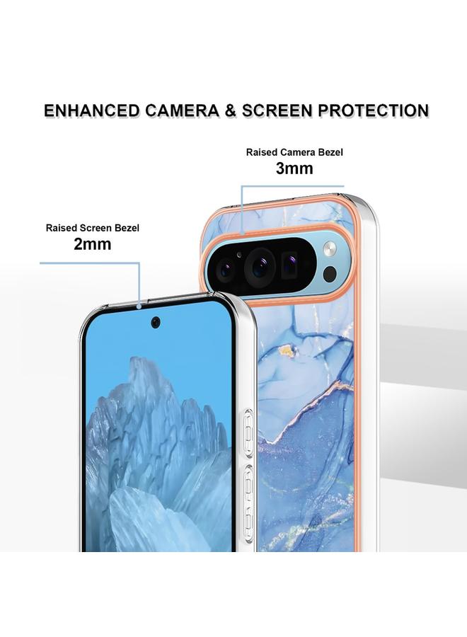 Green Tiger Case For Google Pixel 9 Pro XL Electroplating Marble Dual-side IMD Phone Case - Image 4