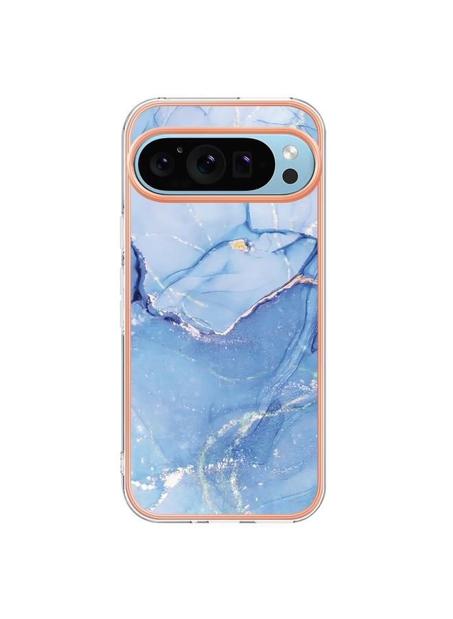 Green Tiger Case For Google Pixel 9 Pro XL Electroplating Marble Dual-side IMD Phone Case - Image 2
