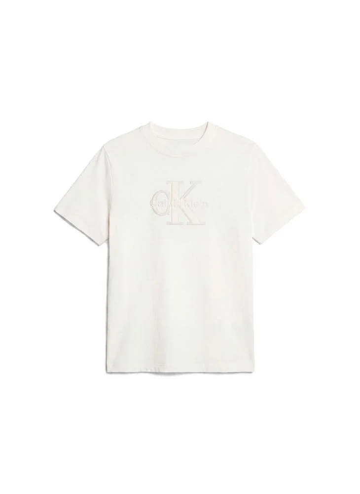 Calvin Klein Jeans Tofu Textured Monologo Terry T-Shirt for Women | Best Price UAE