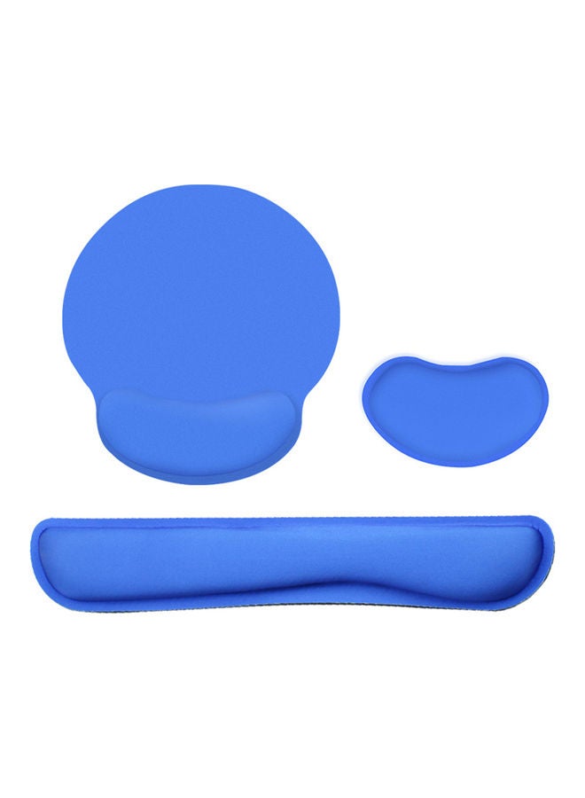 NIBEMINENT Ergonomic Memory Foam Keyboard Mouse Pad Set Blue - Image 1