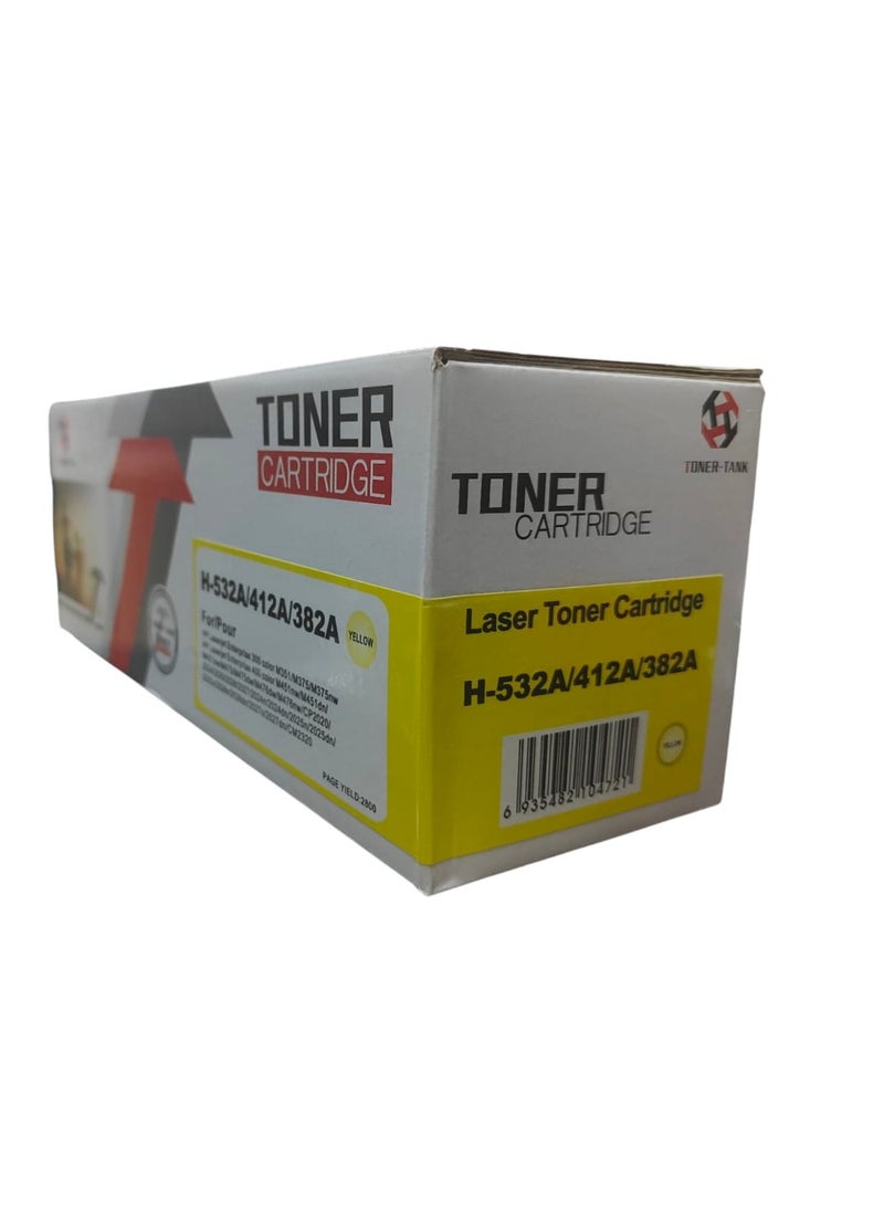 تونر كارتيدج خرطوشة حبر H- 533A /413A بديلة لطابعة HP 410A 410X CF410A CF411A CF412A CF413A Color Pro MFP M477fnw M477fdw M477fdn M452dn M452nw M477 (أصفر)  - Image 1