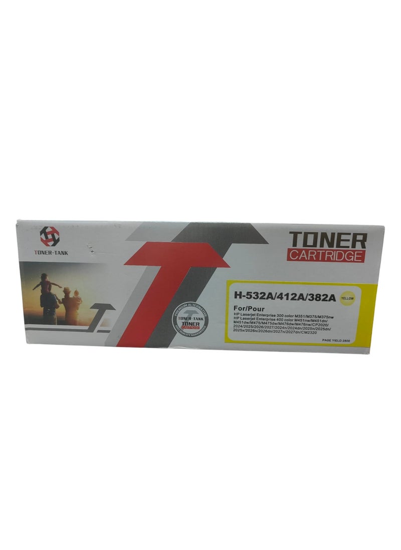 تونر كارتيدج خرطوشة حبر H- 533A /413A بديلة لطابعة HP 410A 410X CF410A CF411A CF412A CF413A Color Pro MFP M477fnw M477fdw M477fdn M452dn M452nw M477 (أصفر)  - Image 2