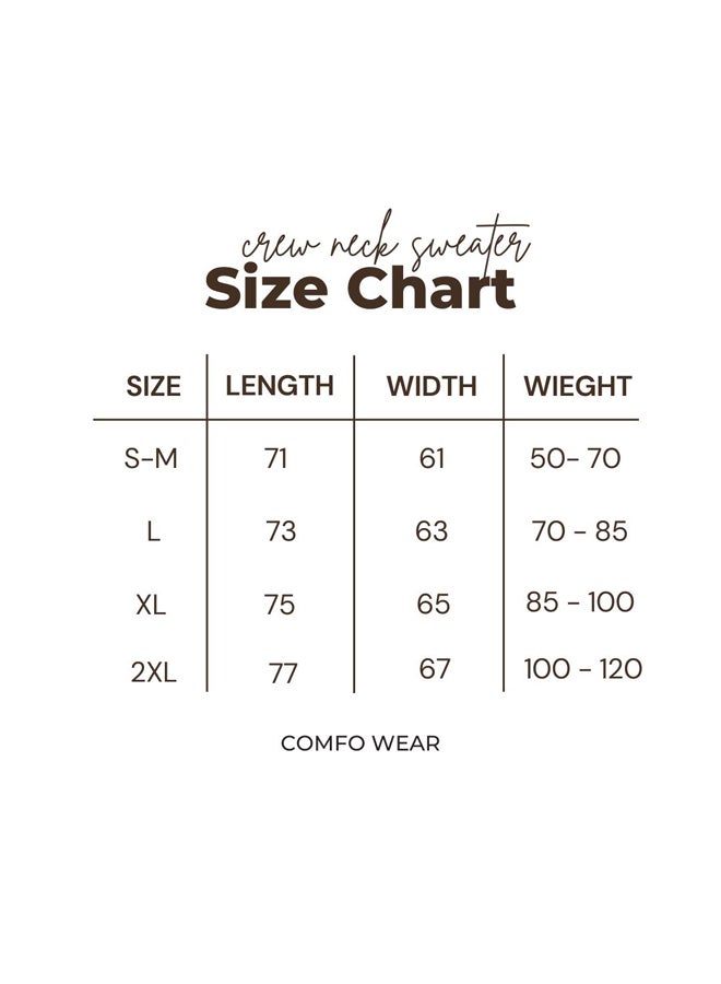 Comfo White Basic Oversized Crew Neck Sweater - Image 4