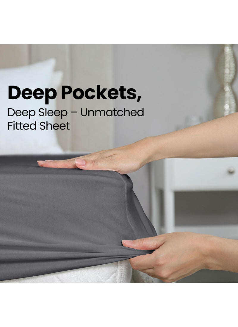 Utopia Bedding Utopia Bedding Queen Fitted Sheet - Bottom Sheet - Deep Pocket - Soft Microfiber - Shrinkage and Fade Resistant - Easy Care -1 Fitted Sheet Only (Grey)  - Image 5