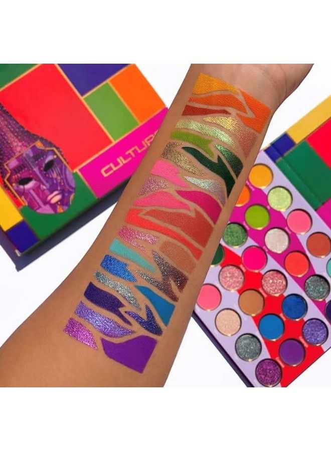 Juvia's Place لوحة ظلال العيون الملونة باللون الأصفر والأخضر والأرجواني، مكياج العيون الاحترافي، لوحة ظلال العيون المصبوغة، لوحة مكياج لتلوين العيون ولمعانها، مستحضرات تجميل ظلال العيون المضغوطة، ظلال من 30 لونًا - Image 3