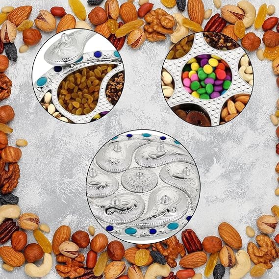 SHOPECOM SHOPECOM 7 Compartment Dry Fruit Serving Rotating Tray Multipurpose 7 Compartment Dry Fruit Serving Rotating Tray Candy Chocolate Snacks Storage Box Masala Box - Image 4