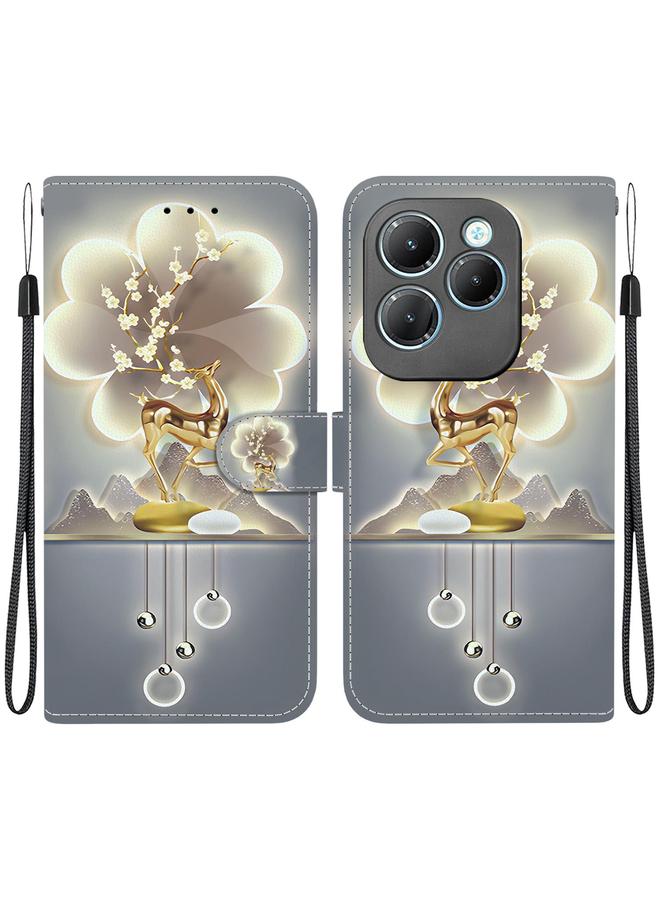 Green Tiger Case For Infinix Hot 40 / 40 Pro Crystal Texture Colored Drawing Leather Phone Case - Image 1