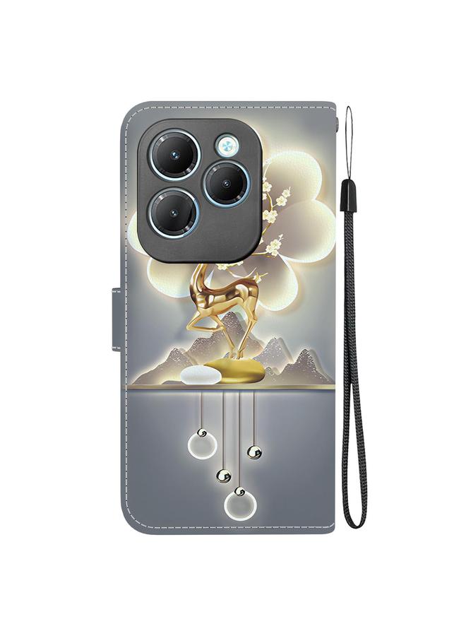 Green Tiger Case For Infinix Hot 40 / 40 Pro Crystal Texture Colored Drawing Leather Phone Case - Image 3