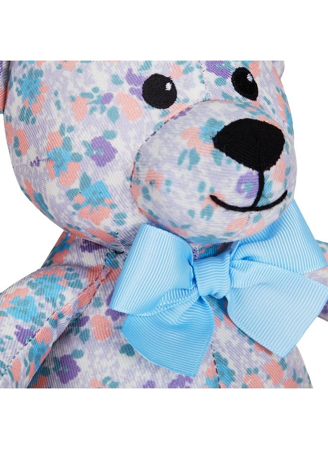 Blueberry Pet - Gift Toys For Puppies & Dogs, 6", Made Well Lovely Floral Print Lavender Happy Bear Designer Squeak Plush Small Dog Toy - Image 1