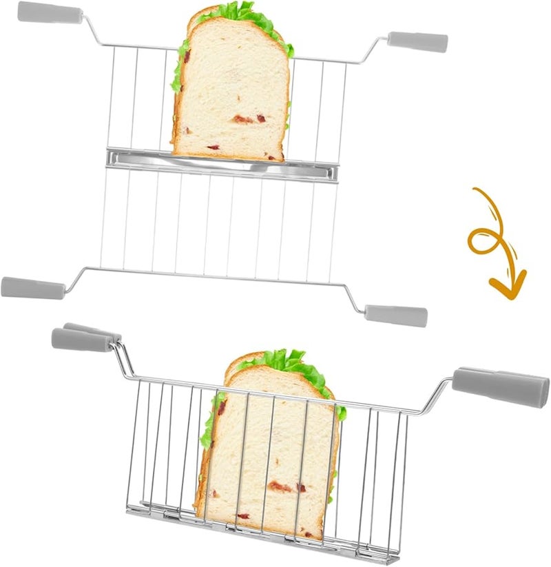رفوف تسخين من الفولاذ المقاوم للصدأ الرمادي لآلات صنع الخبز محمصة الخبز 44 × 16 × 2 سم تسخين آمن - Image 3