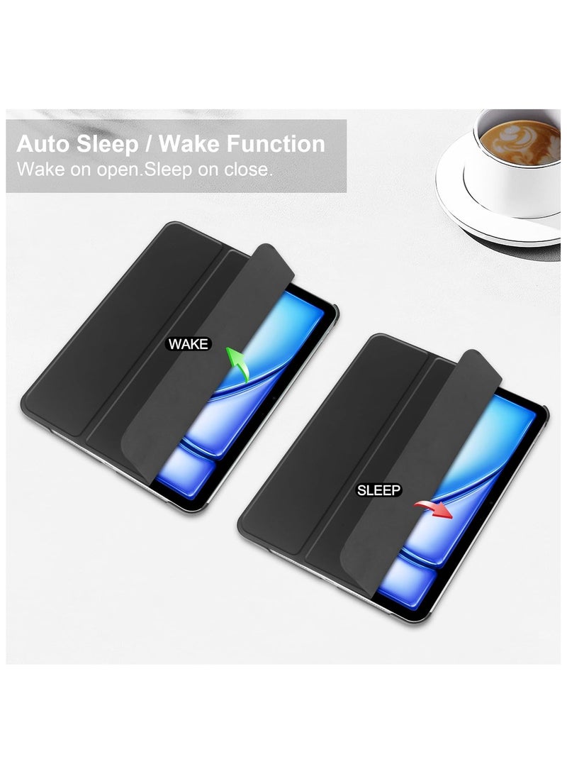 general iPad Air 11 Inch Case M2 (2024), iPad Air 6th Gen Unid Series Triple Fold Transparent Frosting Case with Pencil Holder and Auto Sleep Wake - Image 2