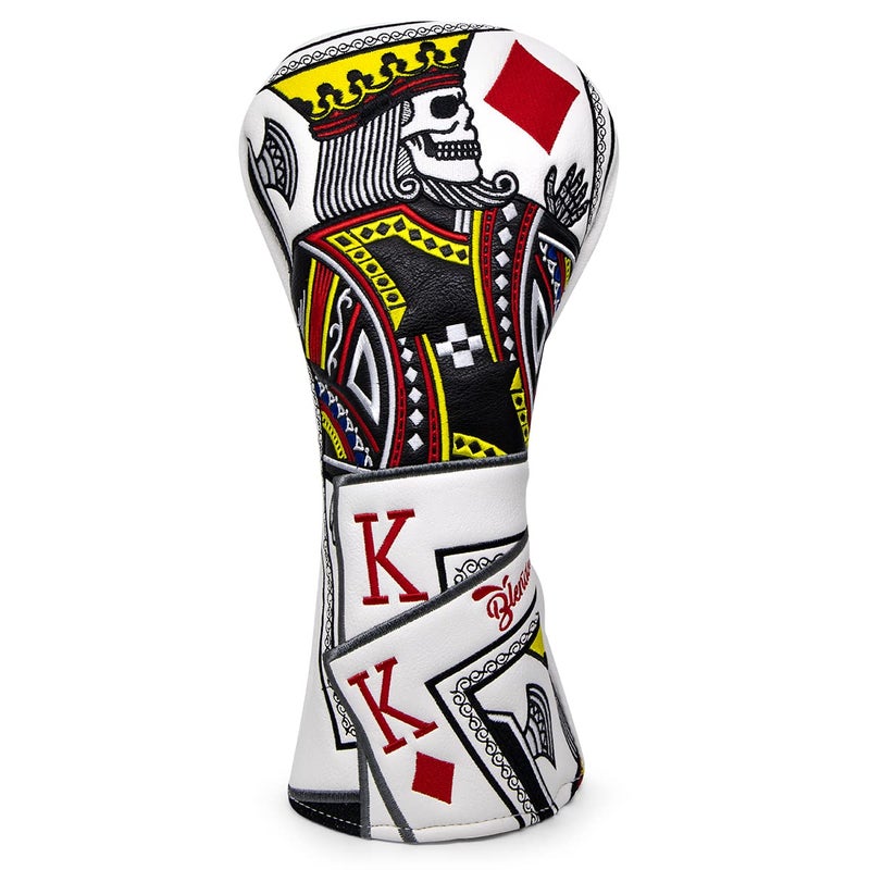 BAIRBRE Golf Club Covers - Poker Diamond King Driver Covers Leather Driver Head Cover Golf Headcover for Most Brands - Image 1