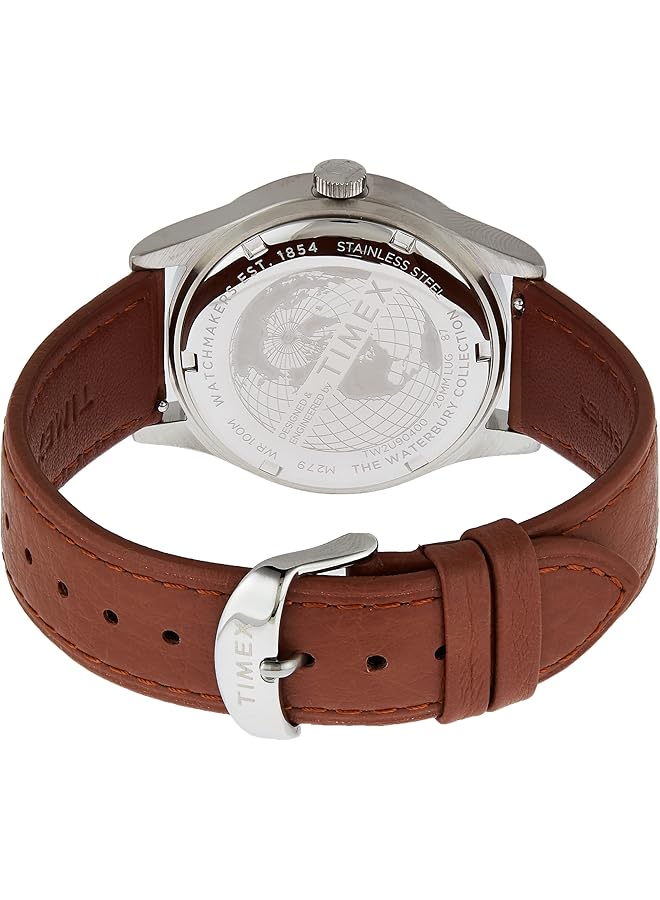 تيميكس ساعة واتربري التقليدية بعلبة من الفولاذ المقاوم للصدأ مقاس 39 مم - Image 2