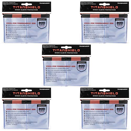 TitanShield 1000 Premium 60-Microns Ultra Clear Standard Size Perfect Exact Fit Inner Card Sleeves. Perfect for Double-sleeving and Compatible with Pokémon Cards MTG Magic The Gathering Lorcana - Image 1