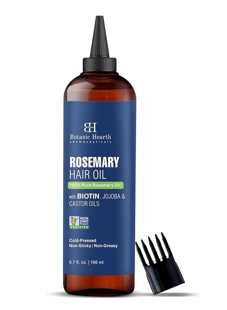 Botanic Hearth 100% Pure Rosemary Oil For Hair Growth | 198 ML | Infused With Biotin, Jojoba & castor Oil