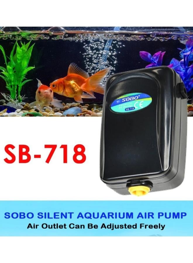 سوبو مضخة هواء صغيرة لأحواض السمك SOBO SB-718، 3 واط، 3 لتر/دقيقة - جهاز تهوية أكسجين صامت لأحواض السمك - Image 4