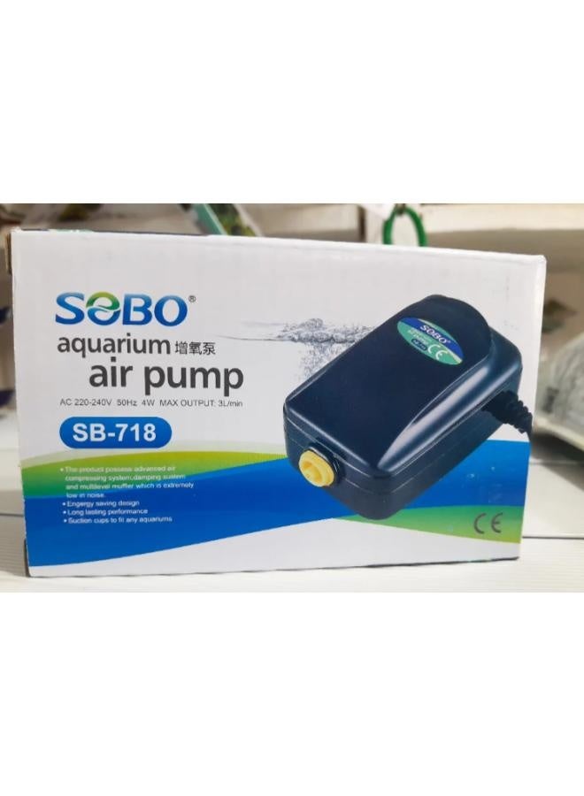 سوبو مضخة هواء صغيرة لأحواض السمك SOBO SB-718، 3 واط، 3 لتر/دقيقة - جهاز تهوية أكسجين صامت لأحواض السمك - Image 5