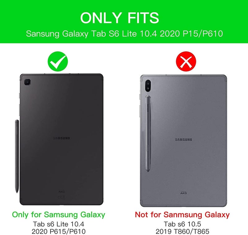 ProElite Keyboard case for Samsung Galaxy Tab S6 Lite 10.4 Inch 2024 SM-P610/P615 with S Pen Holder, Magnetic Detachable Wireless Bluetooth Keyboard Built-in 7-Colors Backlit, Dark Green - Image 2