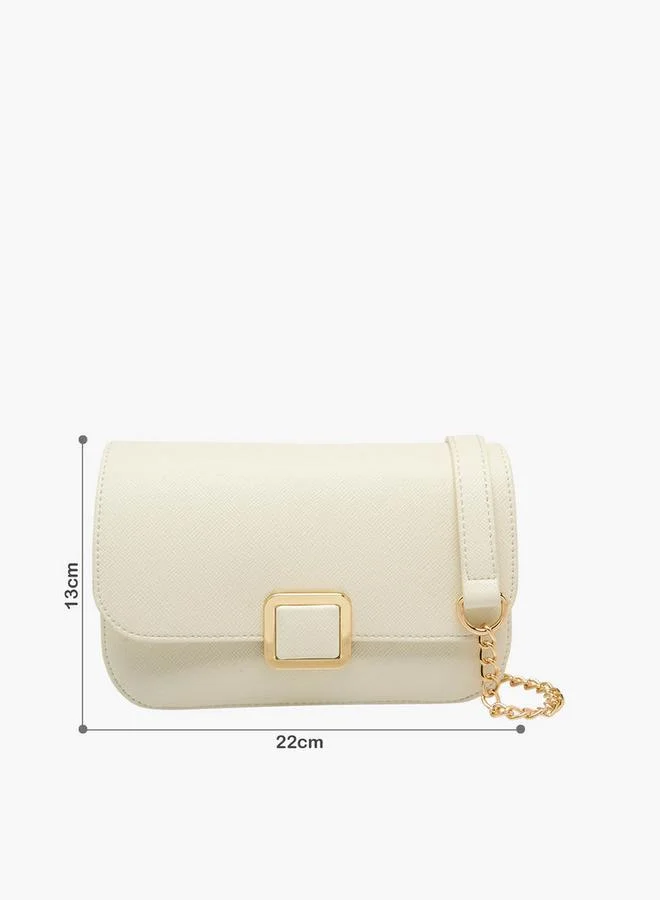 Flora Bella By Shoexpress Flora Bella Textured Crossbody Bag with Detachable Chain Strap