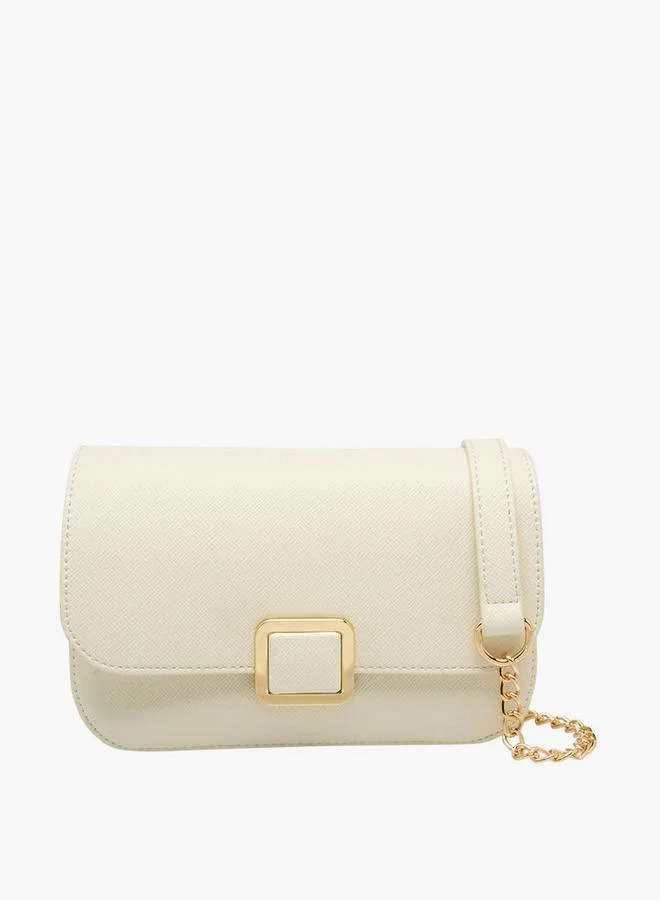 Flora Bella By Shoexpress Flora Bella Textured Crossbody Bag with Detachable Chain Strap
