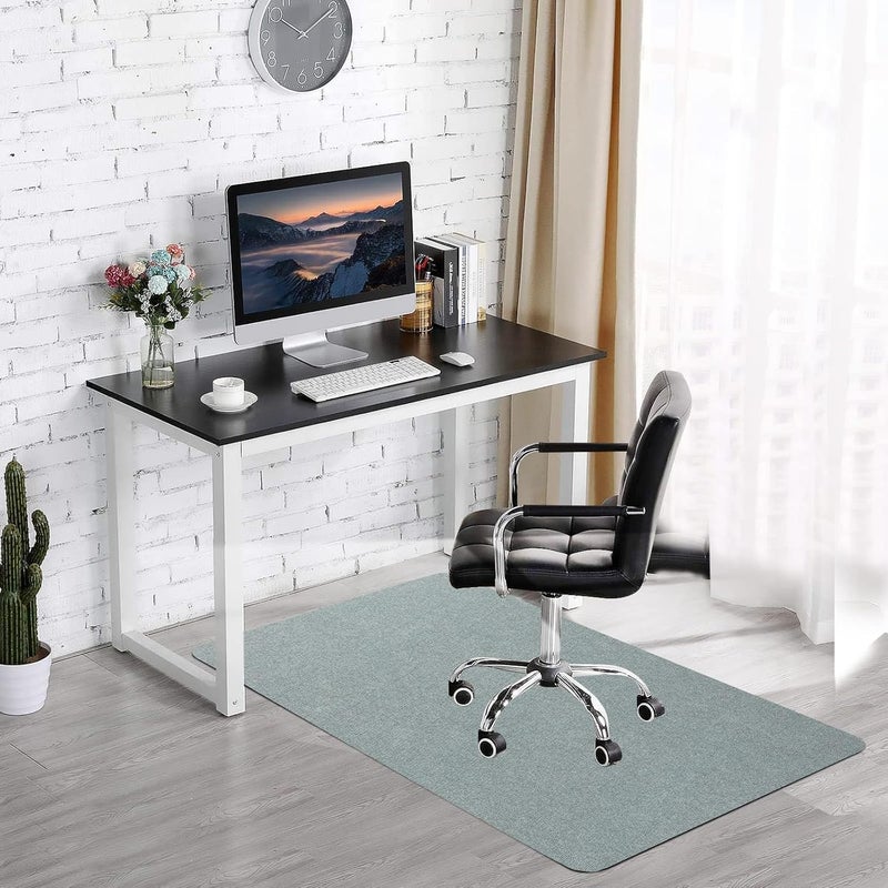 FMVIOL Office Chair Mat for Hardwood & Tile Floor, 55"x35" Computer Gaming Rolling Chair Mat, Under Desk Low-Pile Rug, Large Anti-Slip Floor Protector for Home Ofiice (Light Gray) - Image 1