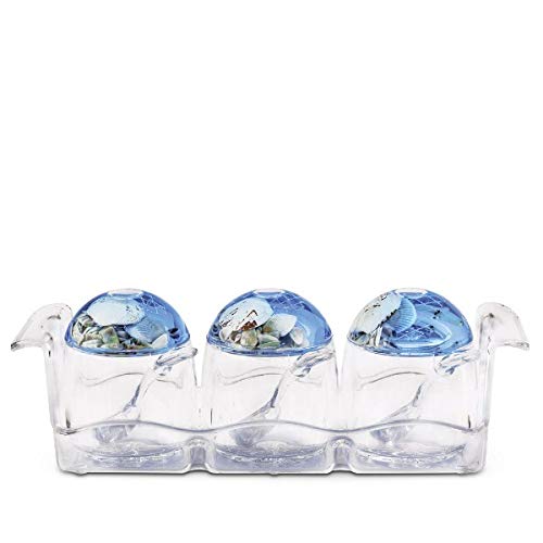 Freelance Eden Acrylic Kitchen & Dining, Condiment Jam Jar Set Dispenser Box Holder Keeper Case Dish with Lid & Spoon - Image 1