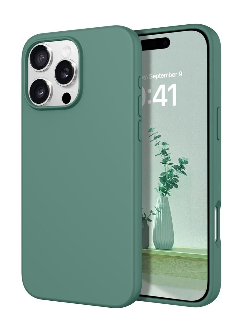 أكاليكس جراب سيليكون متوافق مع iPhone 13 Pro، طبقة سيليكون سائلة رفيعة من المطاط الهلامي الناعم المقاوم للصدمات، جراب واقٍ للهاتف مع بطانة من مادة TPU (أخضر نعناعي) - Image 1