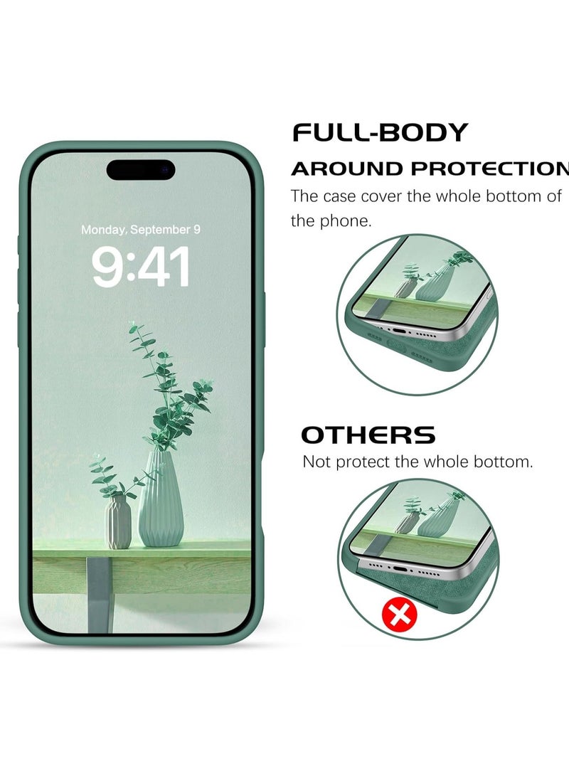 أكاليكس جراب سيليكون متوافق مع iPhone 13 Pro، طبقة سيليكون سائلة رفيعة من المطاط الهلامي الناعم المقاوم للصدمات، جراب واقٍ للهاتف مع بطانة من مادة TPU (أخضر نعناعي) - Image 4