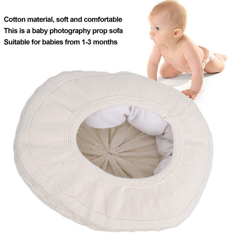 White Newborn Photography Prop Cotton Baby Posing Sofa Cushion Soft Comfortable Infant Photo Positioner - Image 5