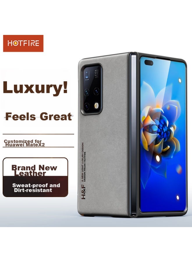 Hotfire Phone Case For Huawei Mate X2, Huawei Mate X2 Protective Cover, Upgraded Skin-Like Lambskin Matte Lens Full Protection Simple Silicone Case For Men And Women Gray - Image 1