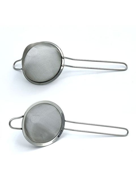 Frenchef Stainless Steel Tea Strainer with Long Handle Conical Mesh Strainers Sieve for Cocktail Coffee Food - Rust Proof Easy to Clean - 12Cm