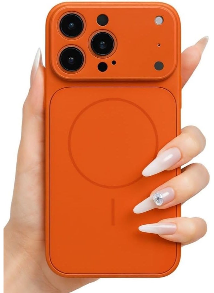 Premium Back cover Converter Plate compatible with iPhone 15 pro max  to iphone17 pro max max Style Shockproof Touch Finish (Orange, iPhone 15 Pro Max) - Image 1