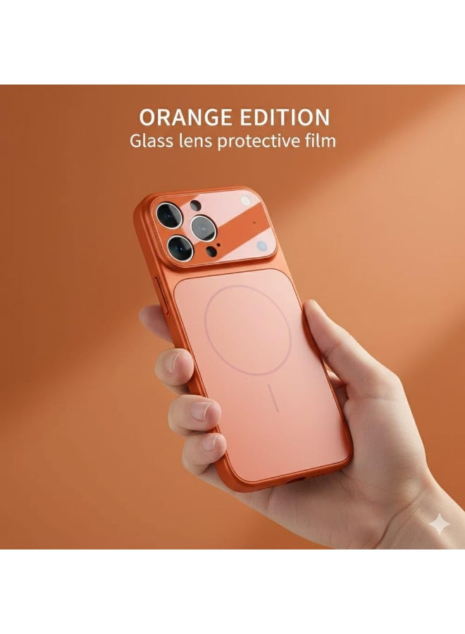 Premium Back cover Converter Plate compatible with iPhone 15 pro max  to iphone17 pro max max Style Shockproof Touch Finish (Orange, iPhone 15 Pro Max) - Image 4