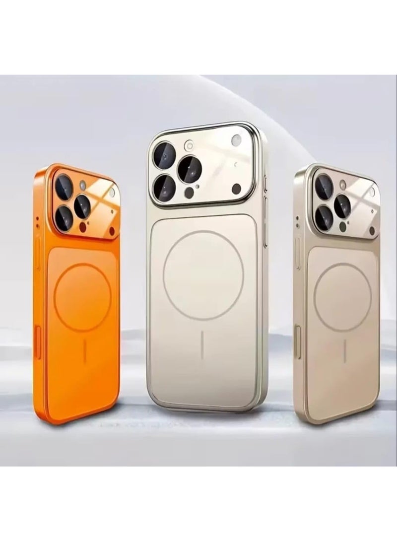 Premium Back cover Converter Plate compatible with iPhone 15 pro max  to iphone17 pro max max Style Shockproof Touch Finish (Orange, iPhone 15 Pro Max) - Image 2